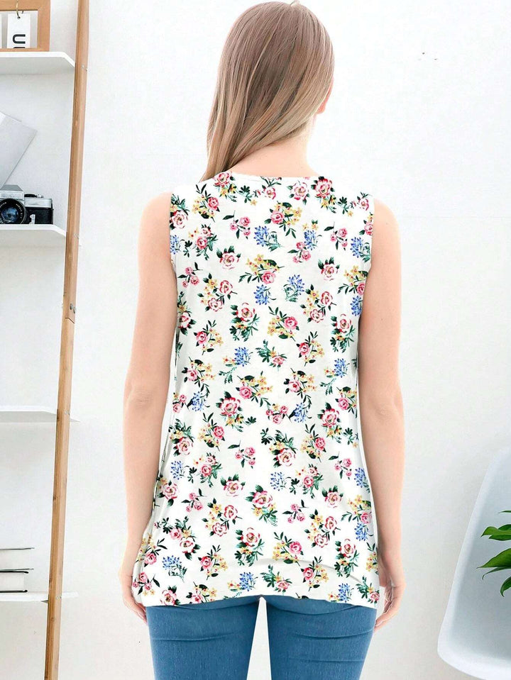 Débardeur d'allaitement imprimé floral