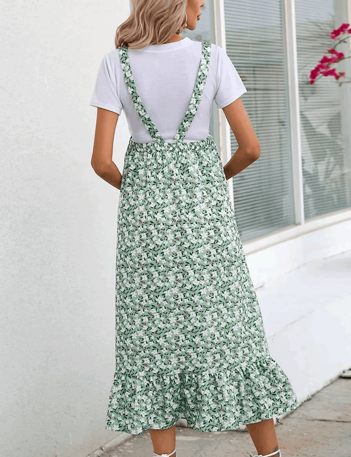Robe de grossesse à bretelles imprimé floral