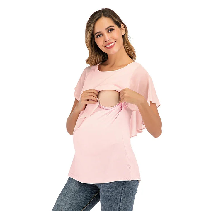 Blouse d'allaitement à volants