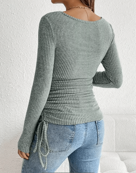 Top de grossesse plissé à nœud