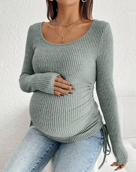 Top de grossesse plissé à nœud