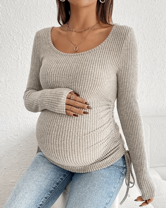 Top de grossesse plissé à nœud