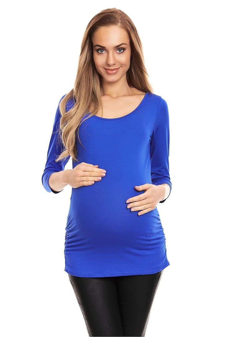 Top de grossesse manches 3/4 bleu