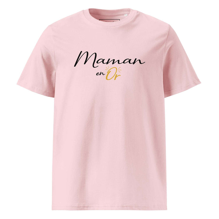 T-shirt en coton "maman en or" noir