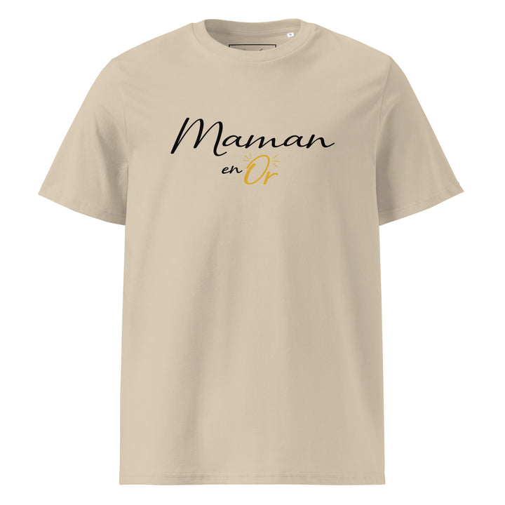 T-shirt en coton "maman en or" noir