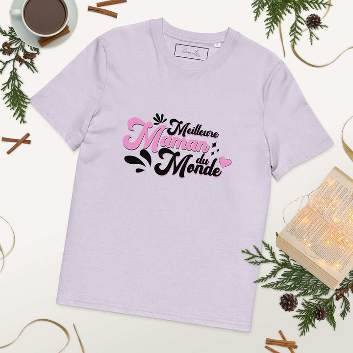 T-shirt en coton biologique "Meilleure maman du monde"
