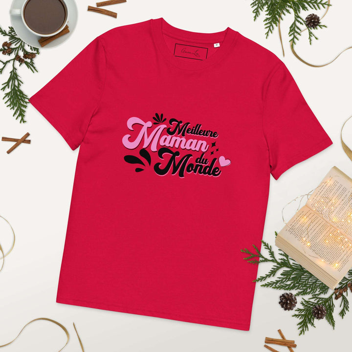 T-shirt en coton biologique "Meilleure maman du monde"