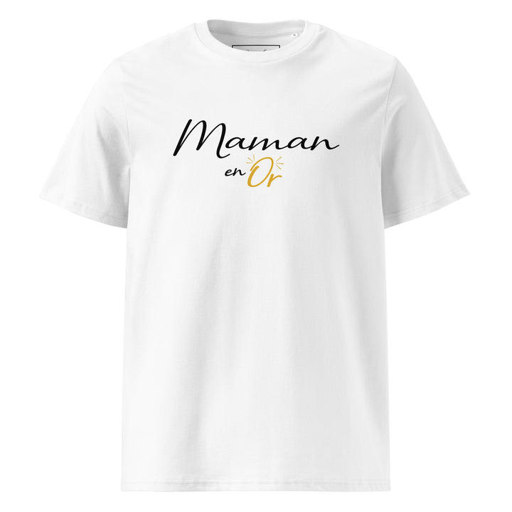 T-shirt en coton "maman en or" noir