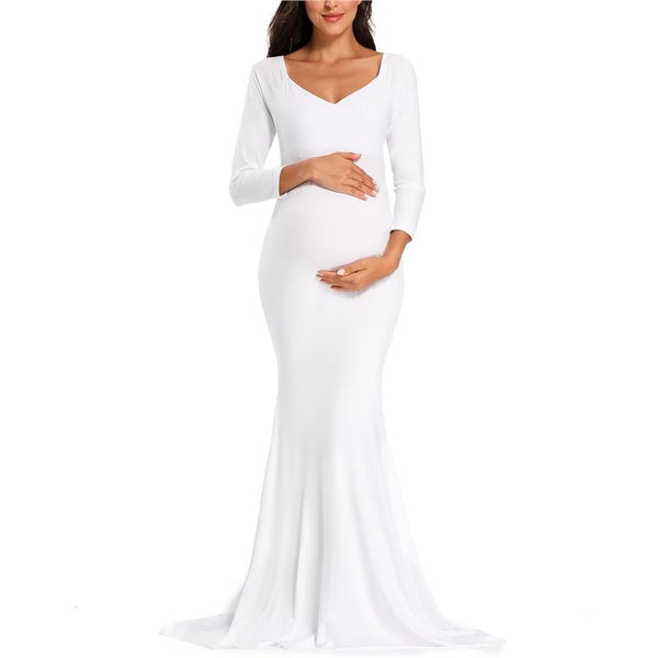 Robe de soirée maternité (Col en V)