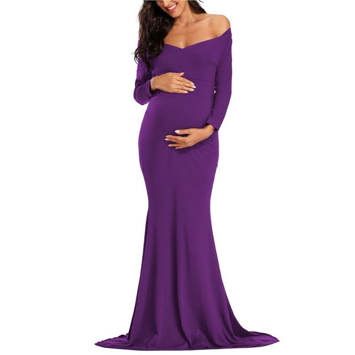 Robe de soirée maternité (épaules dénudées)
